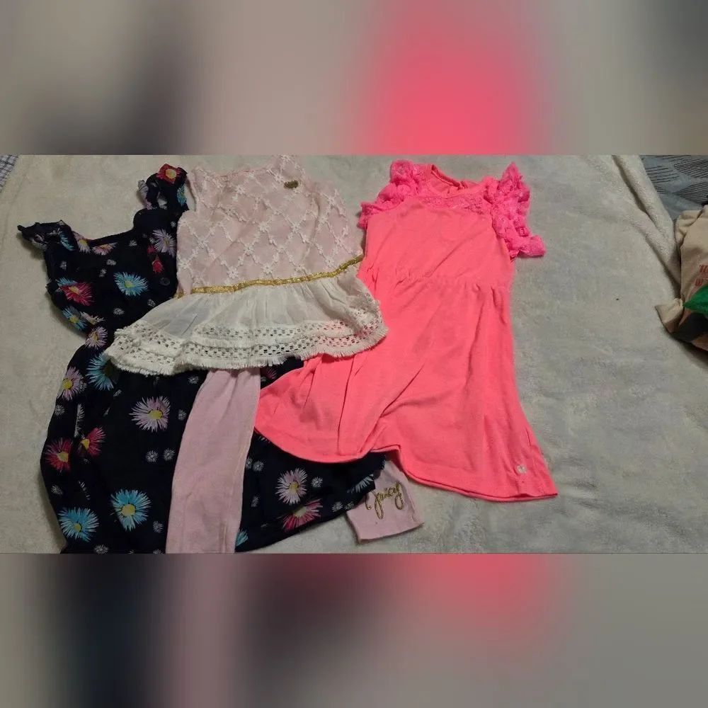 Girl's 6 Lot Of 4 Pieces Jucy Counter Sonoma Limited Too 2 Dresses Top Leggins